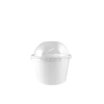 Contenedor Blanco 7 onz con Tapa Domo 100 unid